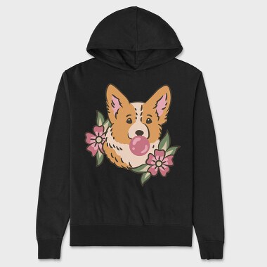 Corgi Bubblegum, Hanorac Oversize Barbati (Unisex)
