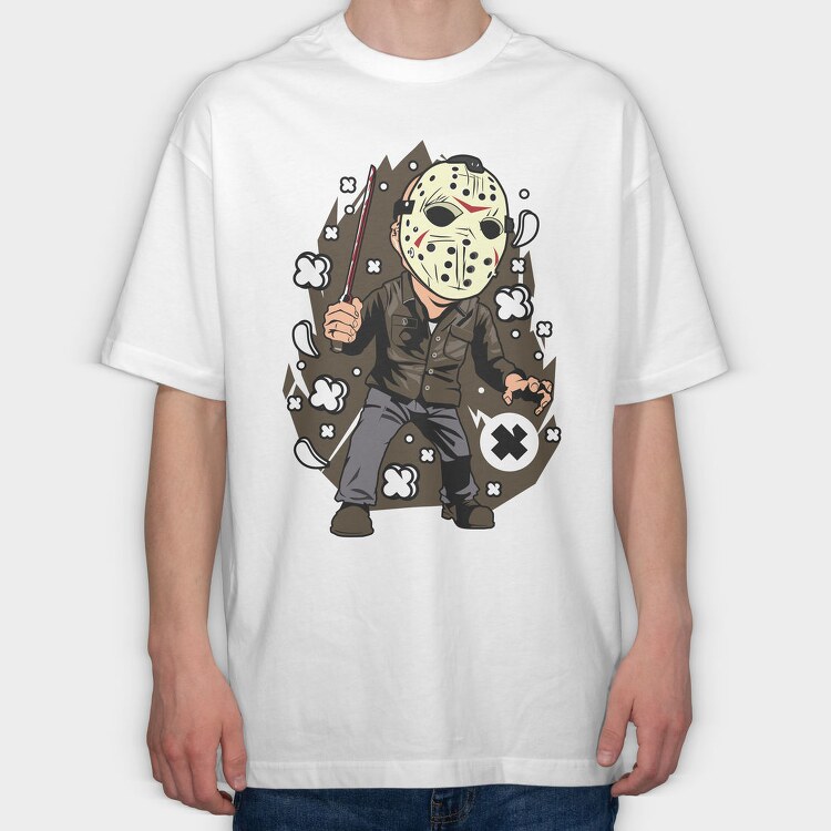 Jason Mask Slasher, Tricou Oversize Barbati (Unisex)