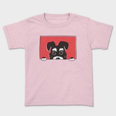 Peeking Schnauzer Dog, Tricou Copii