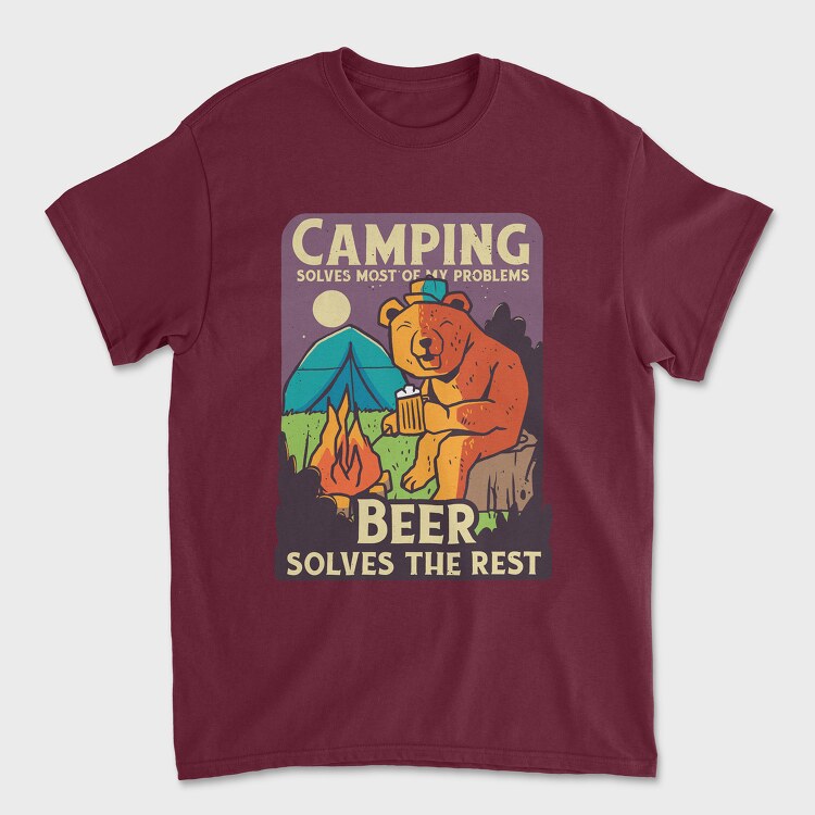 Camping and Beer, Tricou Barbati (Unisex)