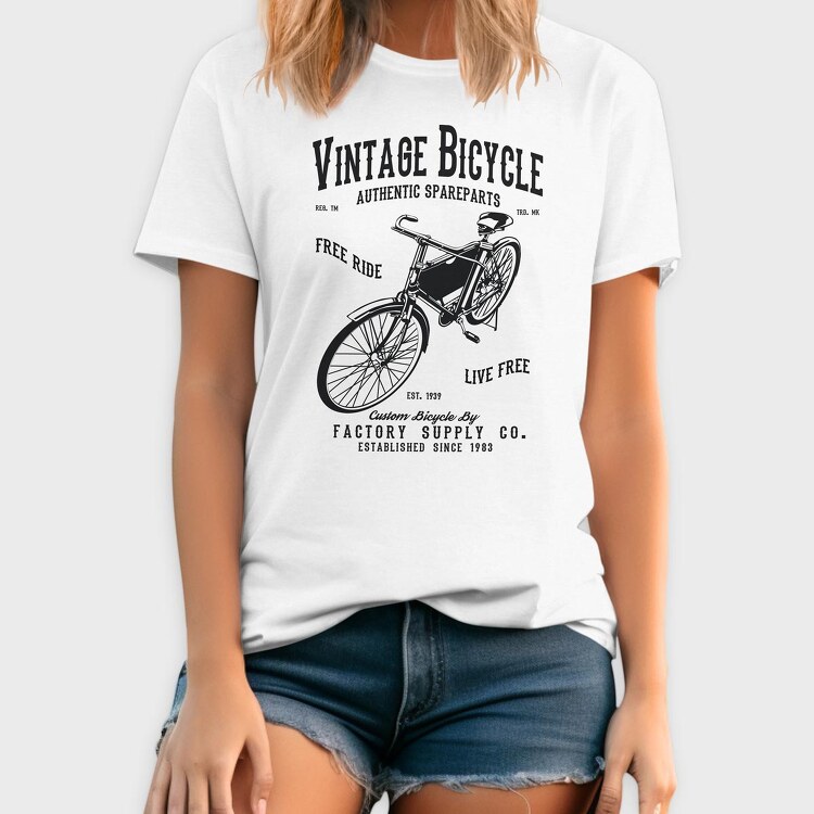 Vintage Bicycle, Tricou Barbati (Unisex)