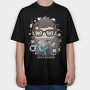 Rockstar Glasses Guitar, Tricou Oversize Barbati (Unisex)