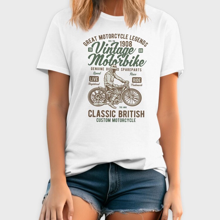 Vintage Motorbike, Tricou Barbati (Unisex)