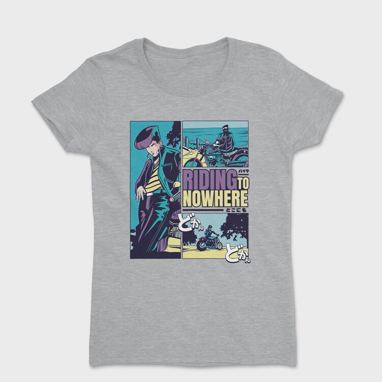 Anime Vaporwave Riding Nowhere, Tricou Femei