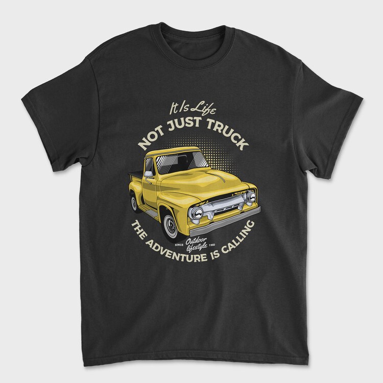 Tricou Barbati (Unisex), The Adventure Is Calling Yellow Car