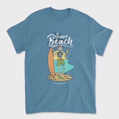 Tricou Barbati (Unisex), Skull Surf and Beer