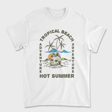 Skull Island Tropical Beach, Tricou Barbati (Unisex)