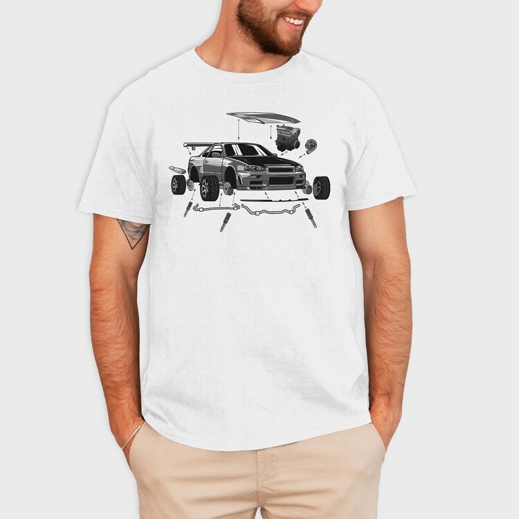 R34 Crank Out, Tricou Barbati (Unisex)