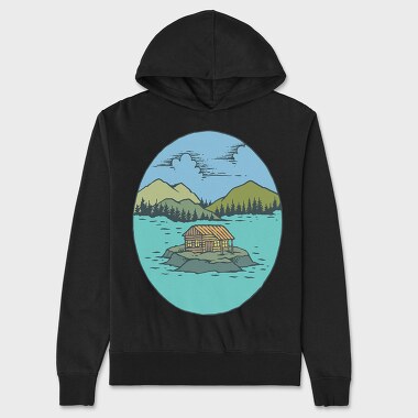 The Cabin and The Lake, Hanorac Oversize Barbati (Unisex)