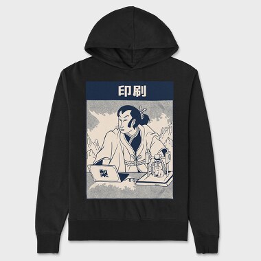 Samurai Printer 3d, Hanorac Oversize Barbati (Unisex)