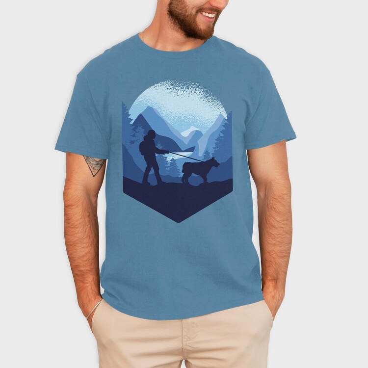 Dog Trekking, Tricou Barbati (Unisex)