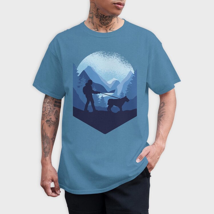 Dog Trekking, Tricou Barbati (Unisex)