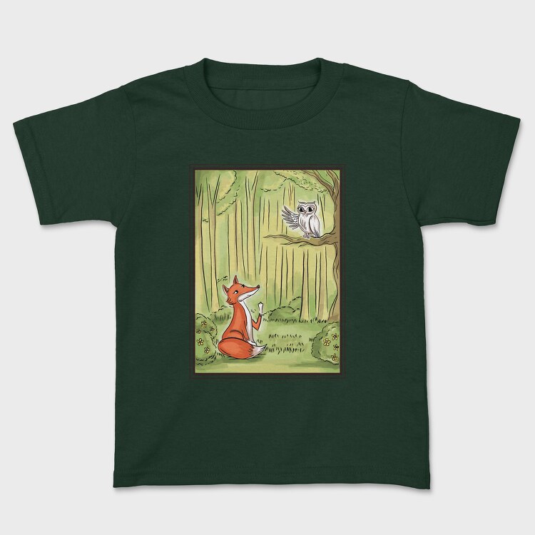 Tricou Copii, Cute Fox And Owl