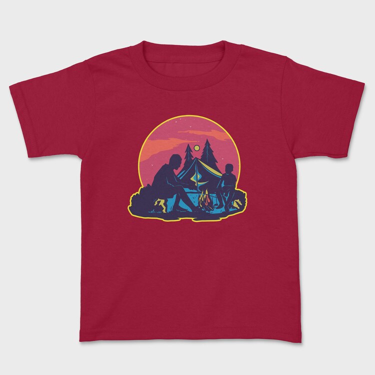 Dad And Son Night Camping, Tricou Copii