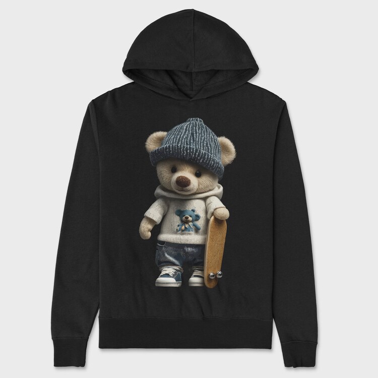 Skate Teddy Bear, Hanorac Oversize Barbati (Unisex)