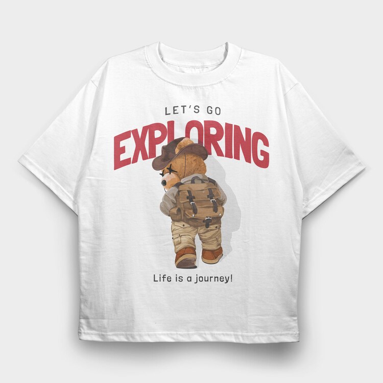 Bear Explorer Journey, Tricou Oversize Barbati (Unisex)