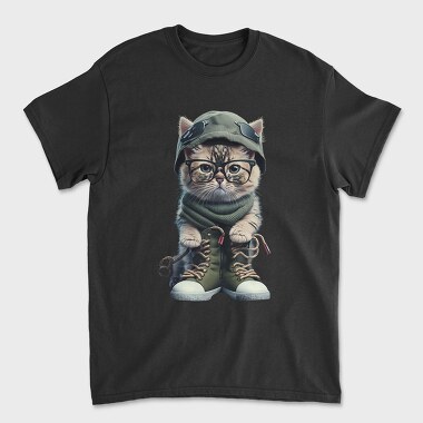 Cat Aviator Chic, Tricou Barbati (Unisex)