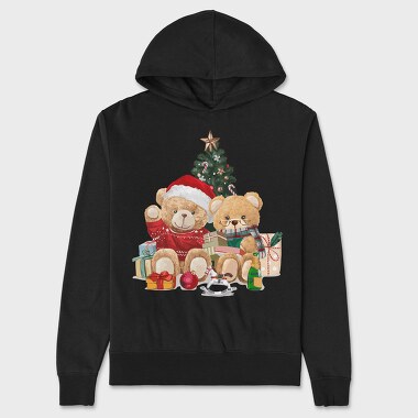 Christmas Teddy Bear, Hanorac Oversize Barbati (Unisex)