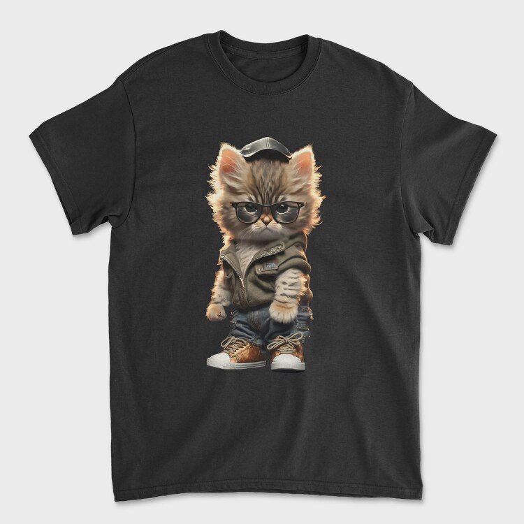 Hipster Kitty, Tricou Barbati (Unisex)