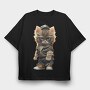 Hipster Kitty, Tricou Oversize Barbati (Unisex)