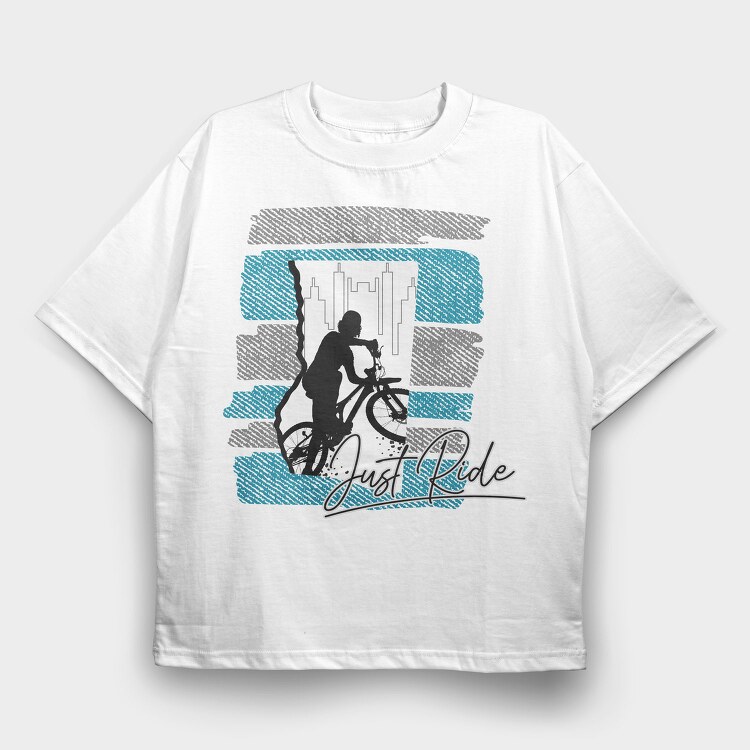 Just Ride City, Tricou Oversize Barbati (Unisex)