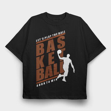 Orange Stripe Basketball, Tricou Oversize Barbati (Unisex)