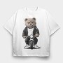 Biker Bear Ride, Tricou Oversize Barbati (Unisex)