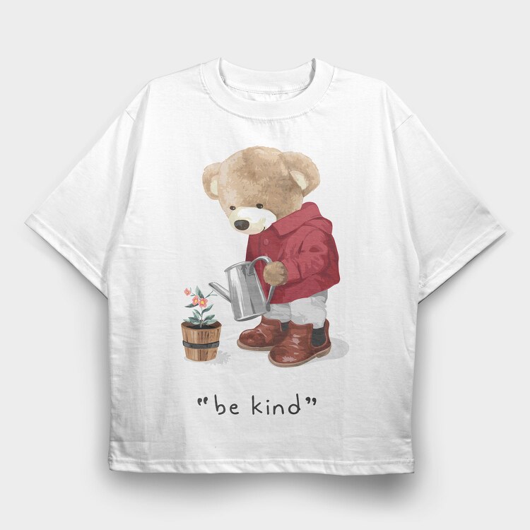 Teddy Bear Kindness, Tricou Oversize Barbati (Unisex)