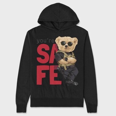 Teddy Bear Police Safe, Hanorac Oversize Barbati (Unisex)