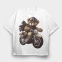 Teddy Rider 1, Tricou Oversize Barbati (Unisex)