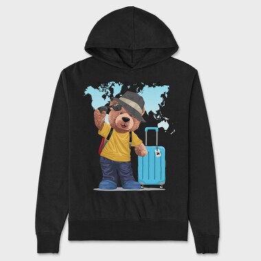 Traveling Bear, Hanorac Oversize Barbati (Unisex)