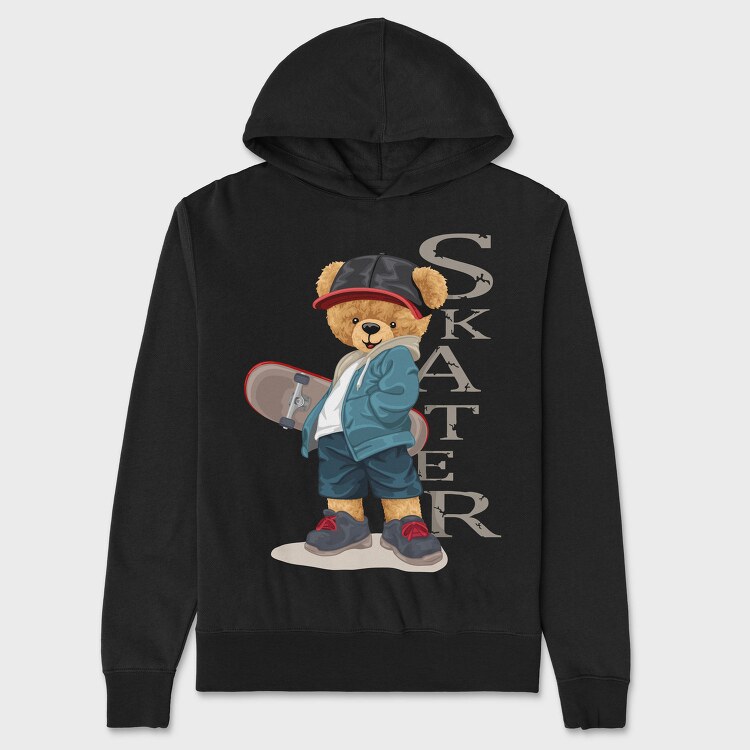 Skateboarding Teddy, Hanorac Oversize Barbati (Unisex)