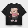 Sporty Bear Hula Hoop, Tricou Oversize Barbati (Unisex)