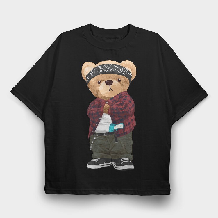 Teddy Bandana Style, Tricou Oversize Barbati (Unisex)