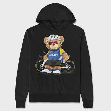 Teddy Bear Cyclist, Hanorac Oversize Barbati (Unisex)