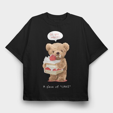 Teddy Cake Dream, Tricou Oversize Barbati (Unisex)