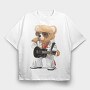 Teddy Elvis Guitar, Tricou Oversize Barbati (Unisex)