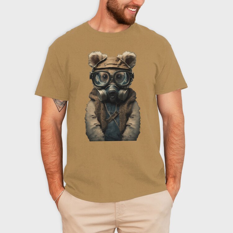 Gas Mask Teddy, Tricou Barbati (Unisex)