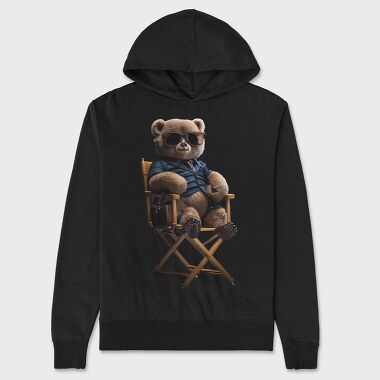 Teddy Bear on Chair, Hanorac Oversize Barbati (Unisex)