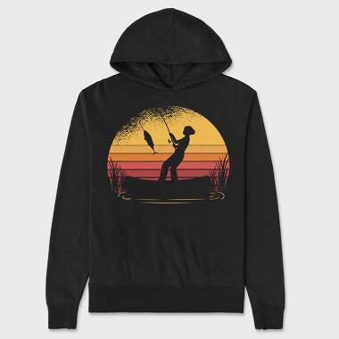 Hanorac Barbati (Unisex), Woman Fishing Sunset