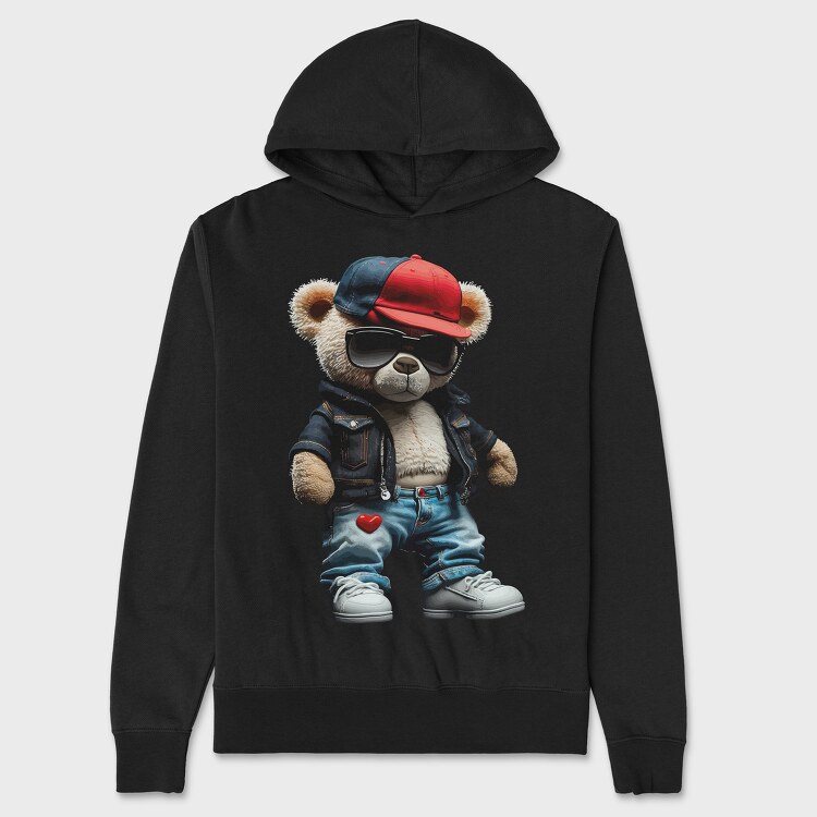 Cool Teddy Bear, Hanorac Oversize Barbati (Unisex)