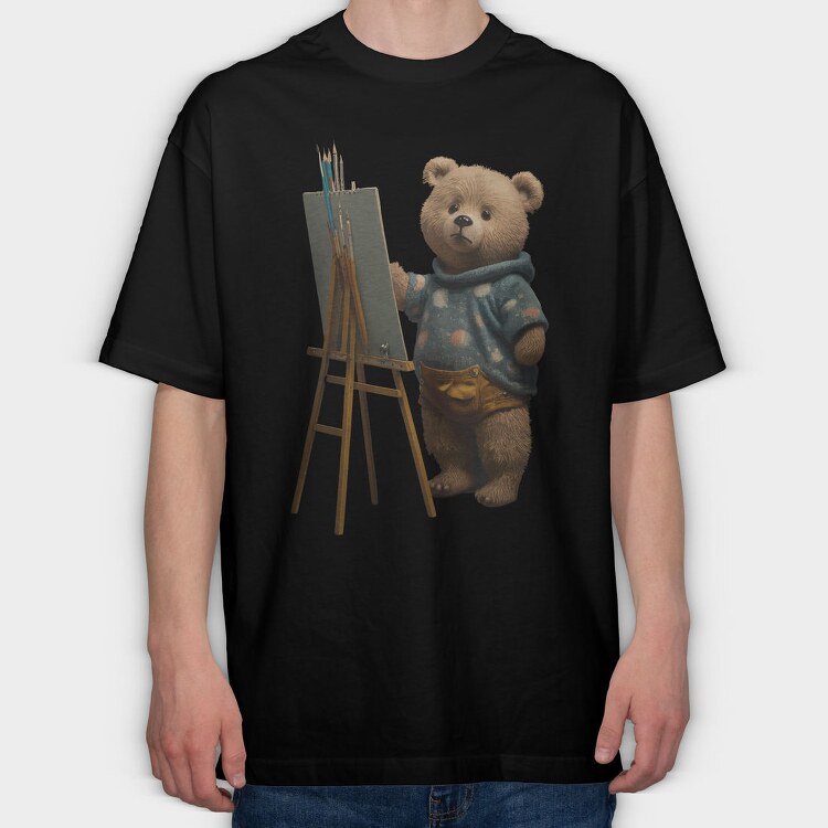 Teddy Bear Artist, Tricou Oversize Barbati (Unisex)
