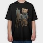 Teddy Bear Artist, Tricou Oversize Barbati (Unisex)