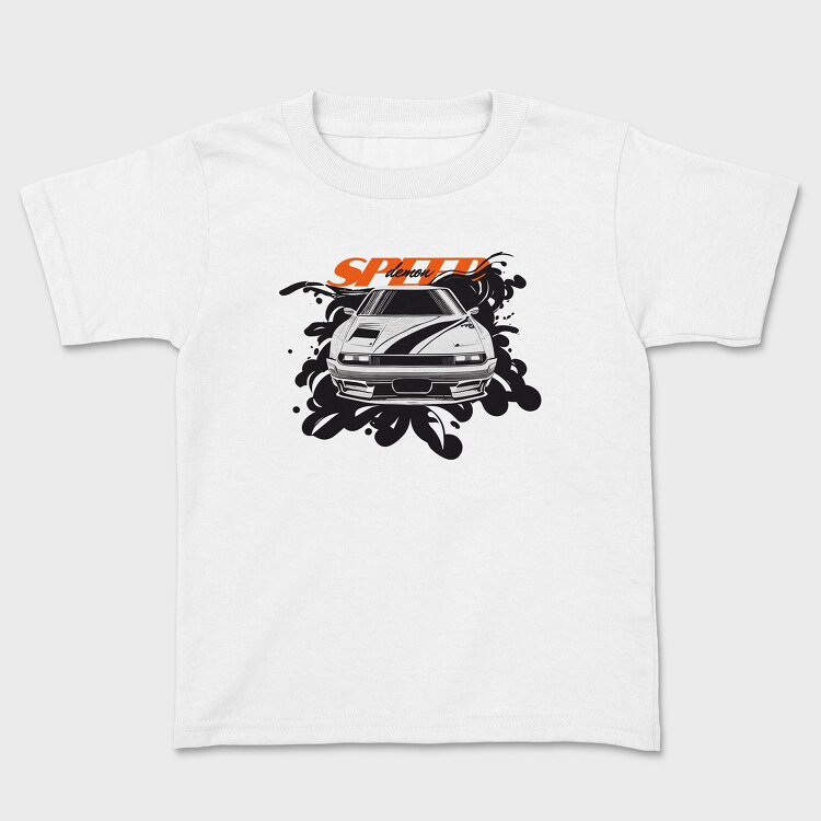 Futuristic Car Front Perspective Speed Demon, Tricou Copii