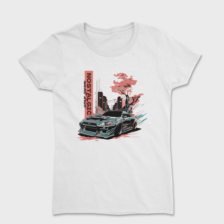 Tricou Femei, Japanese Car Custom Street Drive Nostalgic Sunset