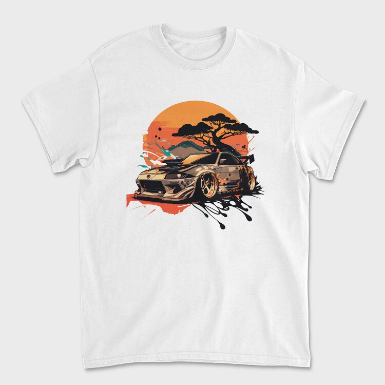 Tricou Barbati (Unisex), Japanese Car Customization Mountainscape