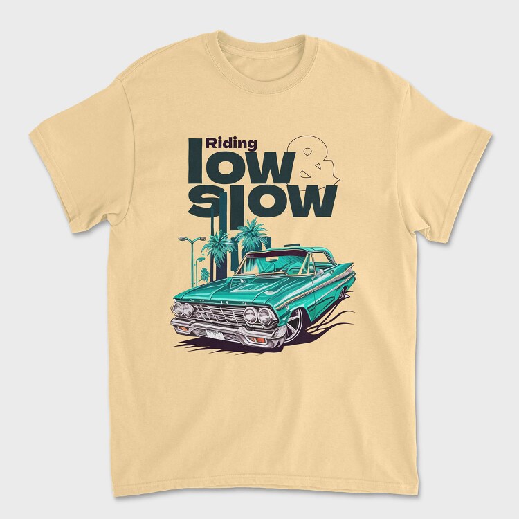 Lowrider Car Cartoon, Tricou Barbati (Unisex)