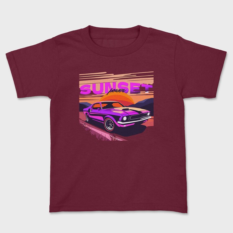 Muscle Car Mountain Sunset, Tricou Copii