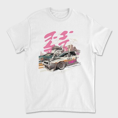 Race Car Competing Girl Manga, Tricou Barbati (Unisex)