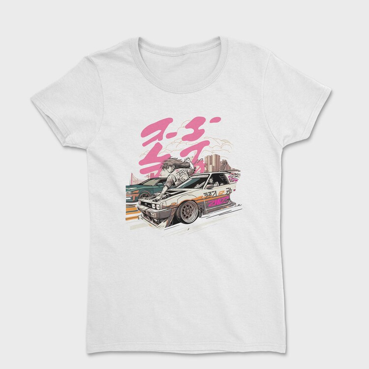 Race Car Competing Girl Manga, Tricou Femei